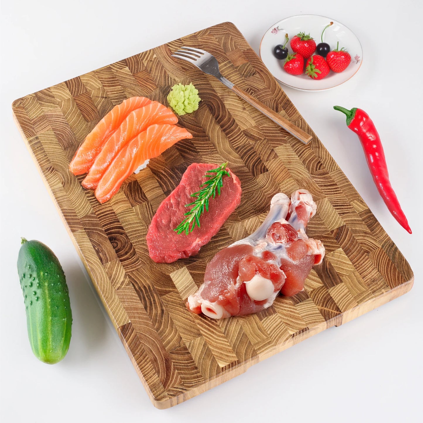 Teak Wood End Grain Cutting Board