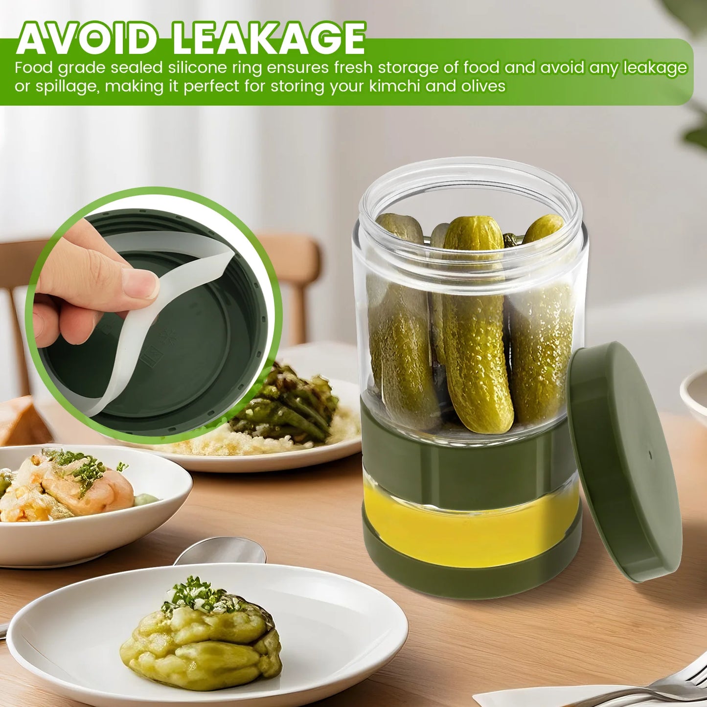 Olive/Cherry Glass Garnish Jar. Dry Wet Separation