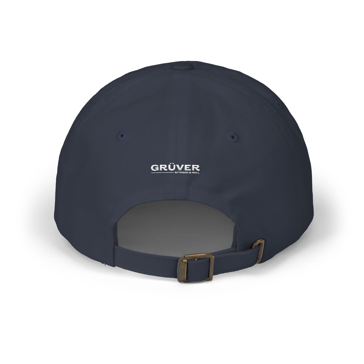 White Classic Dad Cap — Minimal Embroidered Crest Baseball Hat