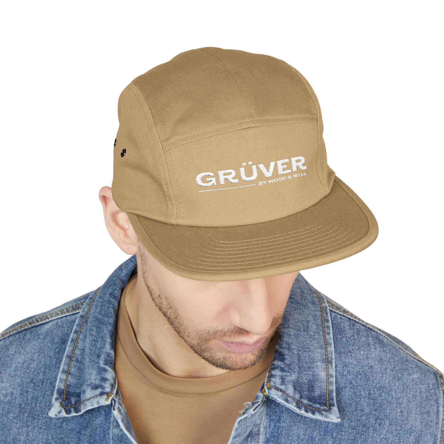 Gruver Embroidered 5-Panel Cap — Minimalist Logo Hat (TOTO ’26 Back Embroidery)