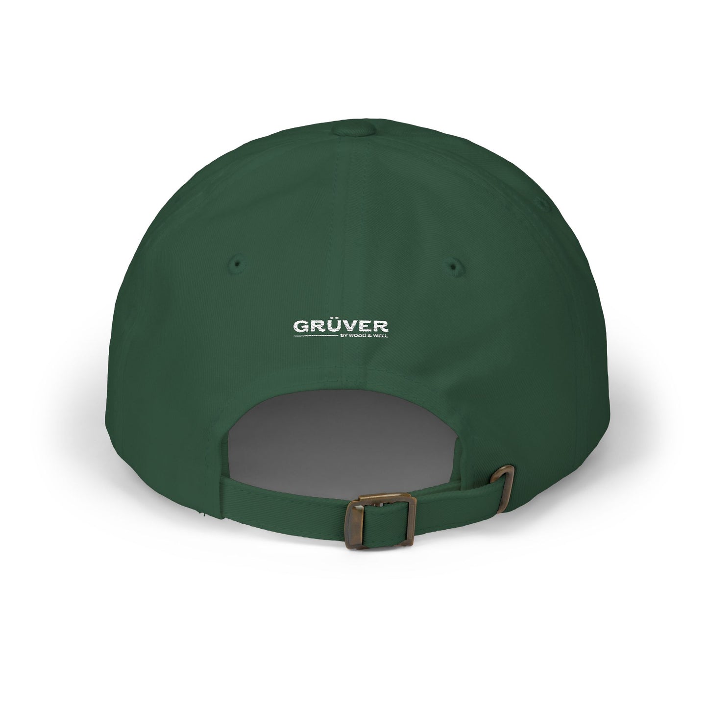 White Classic Dad Cap — Minimal Embroidered Crest Baseball Hat