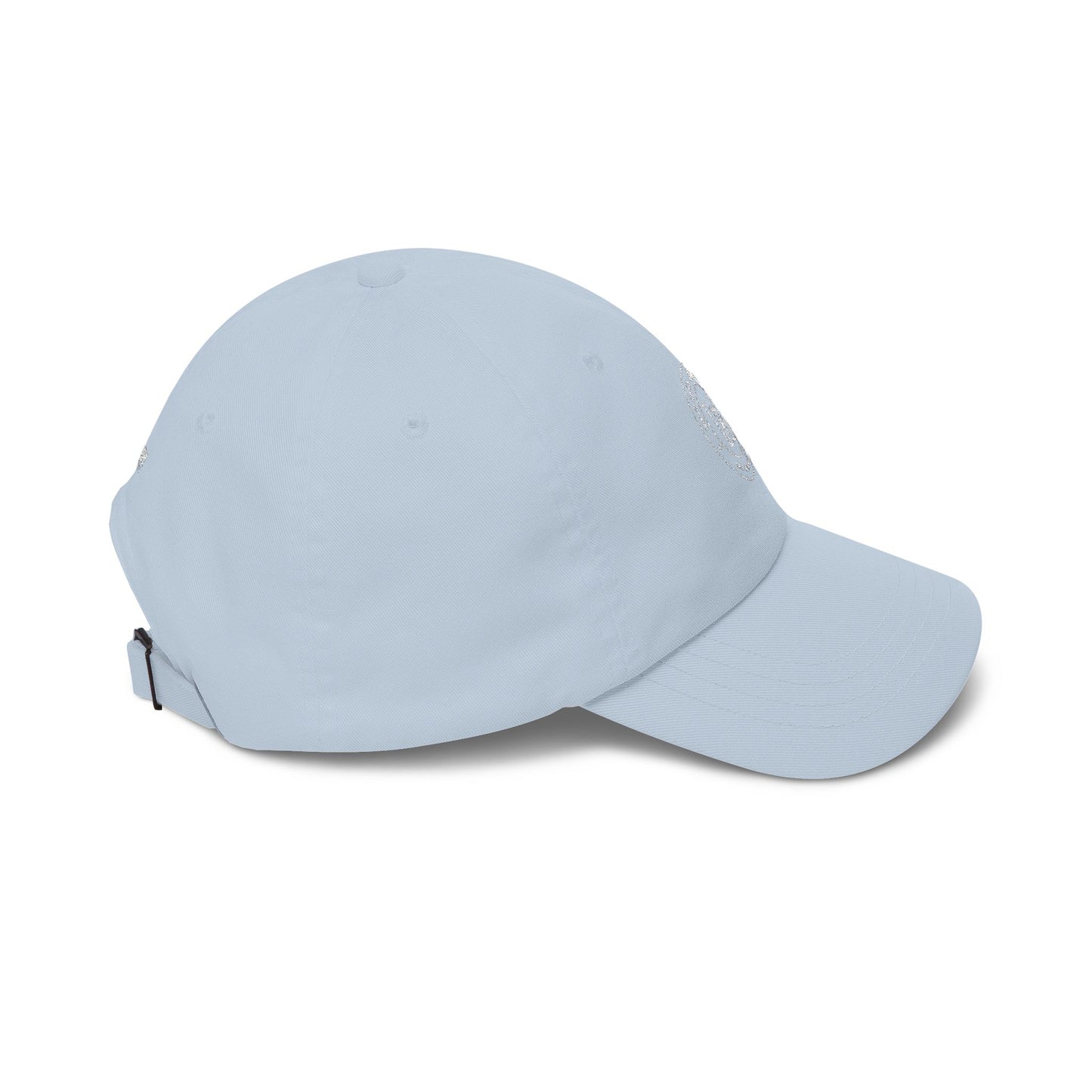 White Classic Dad Cap — Minimal Embroidered Crest Baseball Hat