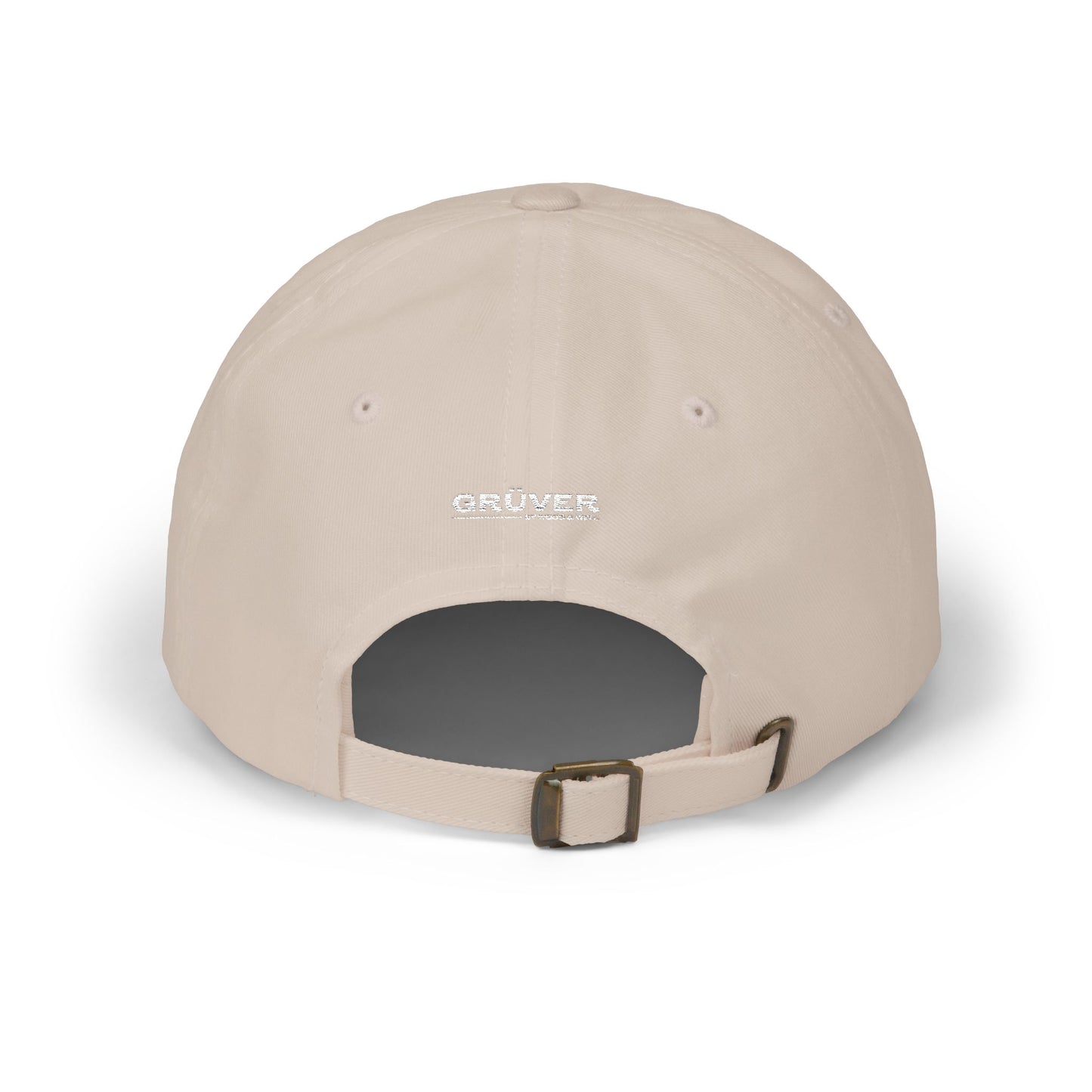 White Classic Dad Cap — Minimal Embroidered Crest Baseball Hat