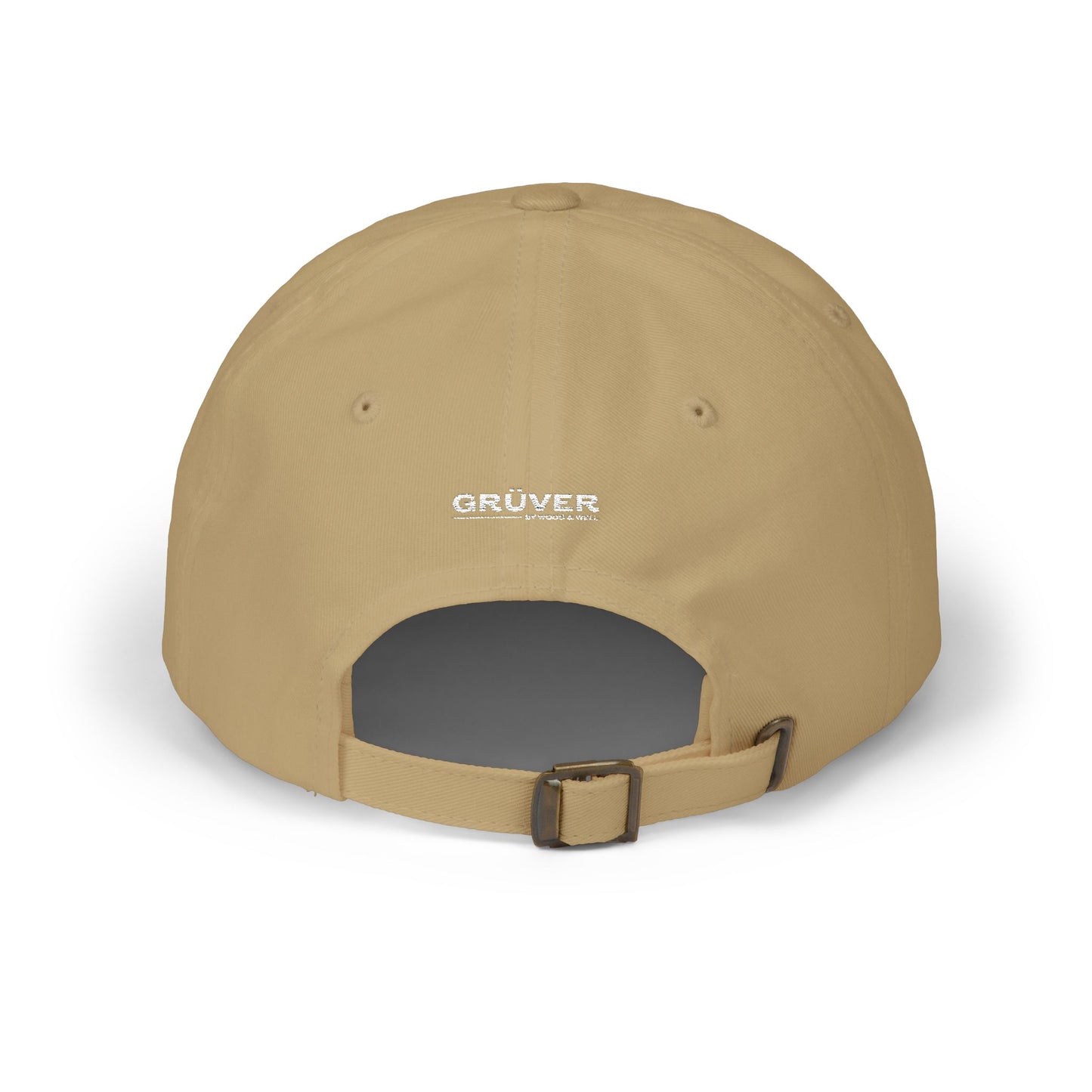 White Classic Dad Cap — Minimal Embroidered Crest Baseball Hat