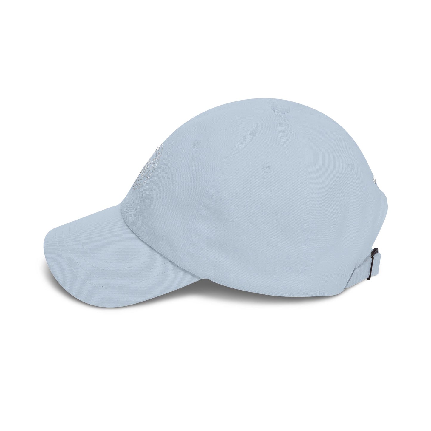 White Classic Dad Cap — Minimal Embroidered Crest Baseball Hat