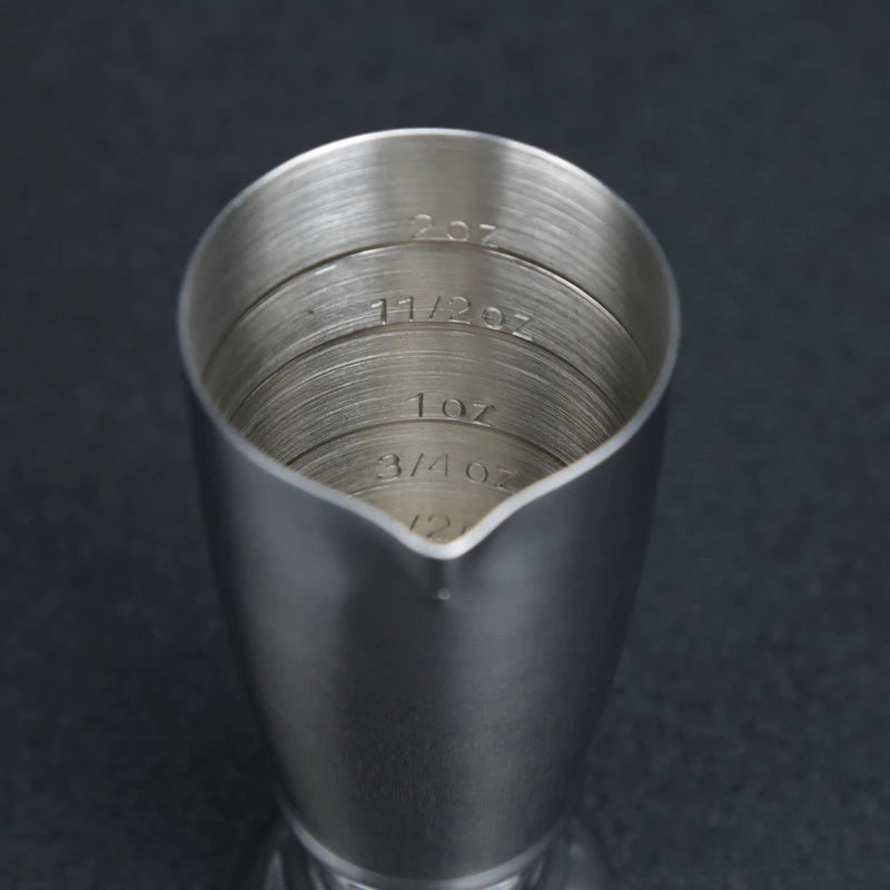 Jigger - Scale lines: 1/4 oz, 1/2 oz, 3/4 oz, 1oz, 1 1/2oz, 2oz